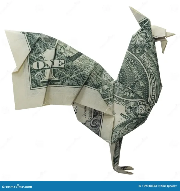 Large Money Origami Rooster